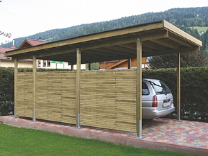 Carport 'Toscana Typ B' mit Seitenverkleidung 'Saalbach' (Foto: Pongauer)
